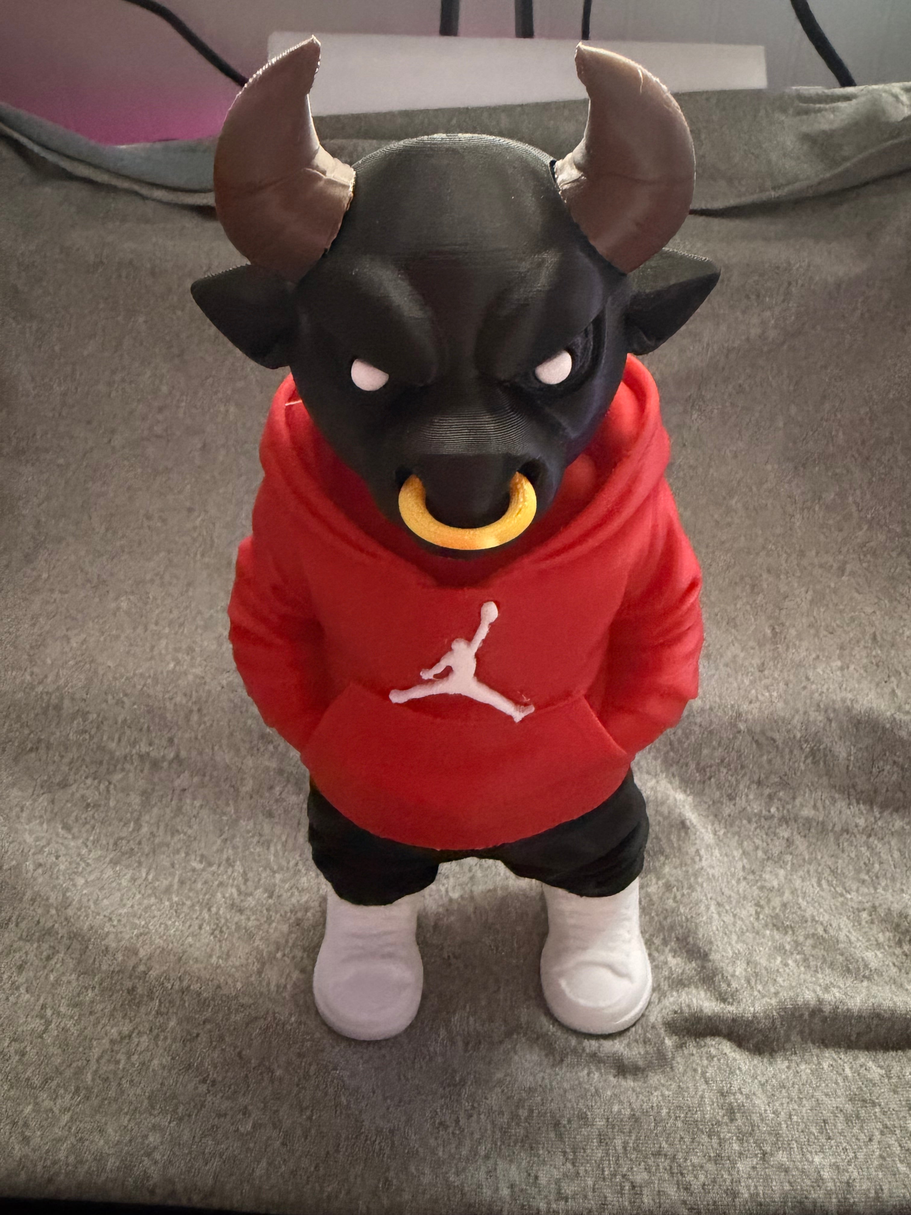 Bull Figurine Customized Colors for Shirt and Shoes