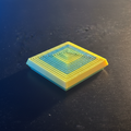 3D printed square into pyramid fidget toy with cinematic dramatic lighting