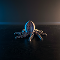 3D printed octopus fidget with cinematic dramatic lighting